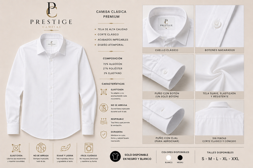 Camisa Elastizada Antiarrugas – Elegancia sin esfuerzo