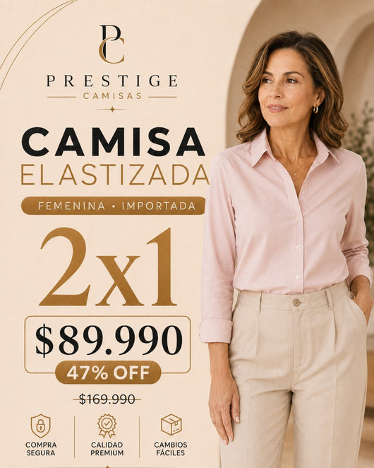 Prestige | Camisa Femenina Elastizada Antiarrugas Colores