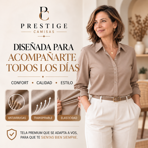 Prestige | Camisa Femenina Elastizada Antiarrugas Colores