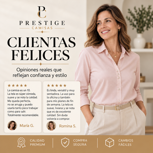 Prestige | Camisa Femenina Elastizada Antiarrugas Colores